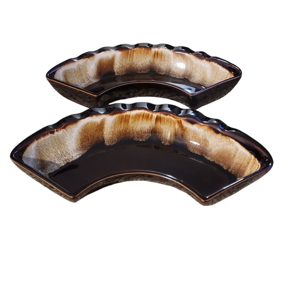Pfaltzgraff Vintage Lazy Susan Replacement Edge 2 Piece Scalloped Edge Stoneware
